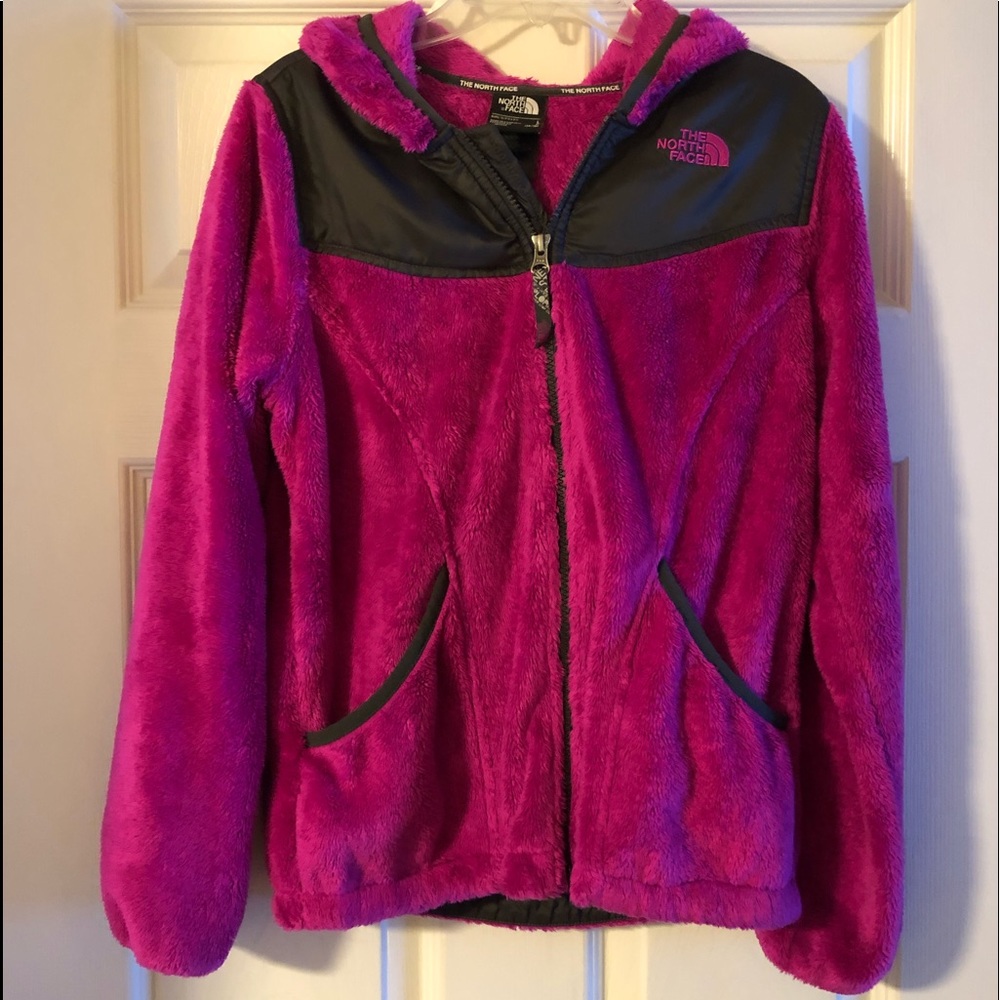 The North Face Girls L Hooded Fleece Pink/Gray - Picture 1 of 4